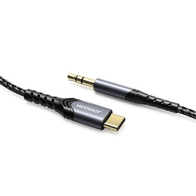Joyroom Converter Type-C to 3.5mm Mini Jack Cable for Smartphones and Tablets, 2m, Black