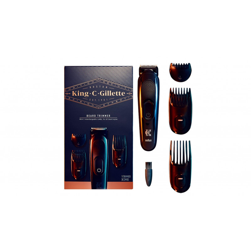 Braun King C. Gillette Men\'s Beard Trimmer Durable And Sharp Blades + 3 Comb