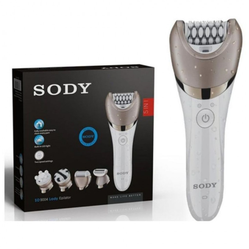 Sody SD9004  Electric Lady Epilator Gold with Led Light 5 in 1 Washable