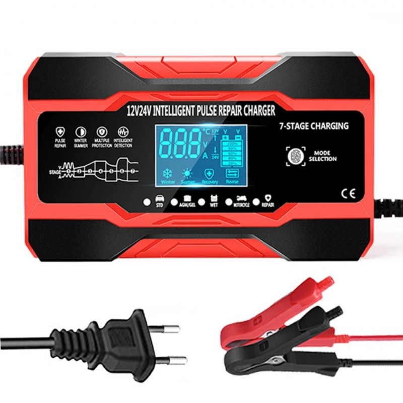 Andowl Auto Battery Pulse Repair Charger Intelligent. 7 Stage Charging 12V 10Amp