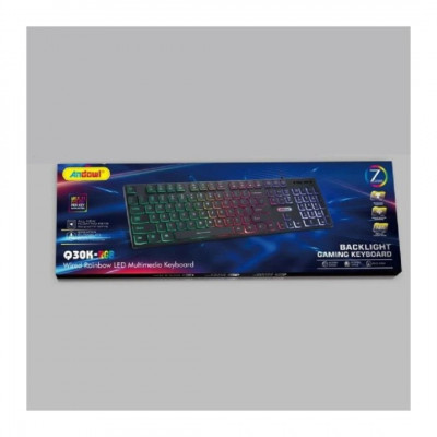 Andowl Wired Multimedia Gaming Keyboard Rainbow LED Lighting