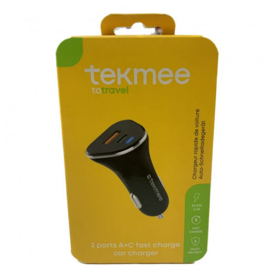 TEKMEE - 2 Port A-C Fast Car charger 3.0A