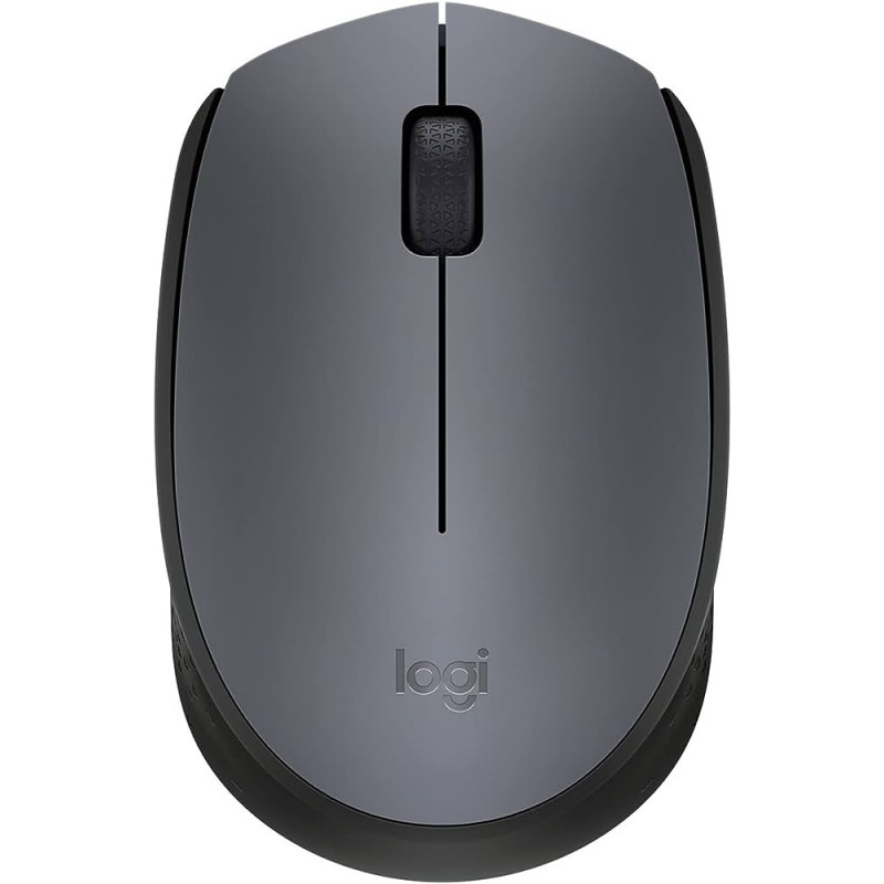 Logitech M170 Wireless Mouse 2.4 GHz Connection Nano USB Receiver 3 Buttons, Grey
