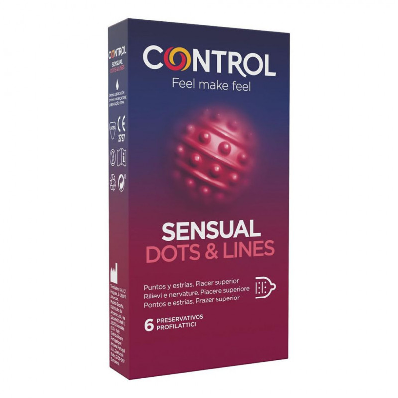 Control Sensual Dots & Line Condoms 6 Packs