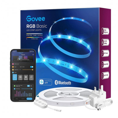 Govee LED Lights Bluetooth LED Strip Light App Control & Control Box, 5m