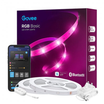 Govee LED Lights Bluetooth LED Strip Light App Control, & Control Box, 20m