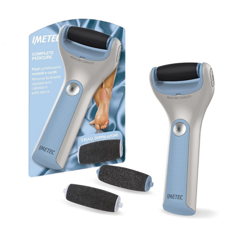 Imetec Callus Remover Electric Pedicure Remove Dry Skin 2 Washable Rollers