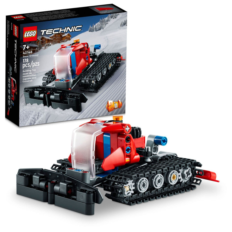 LEGO 42148 Technic Snowcat, 2-in-1 Set with Snowmobile and Snowplow Toy Vehicle