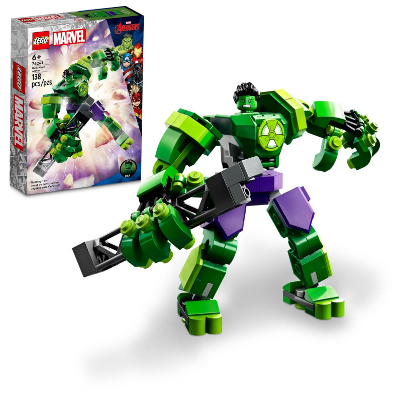 LEGO 76241 Marvel Armor Mech Hulk, Avengers Superhero Action Figure Set Building