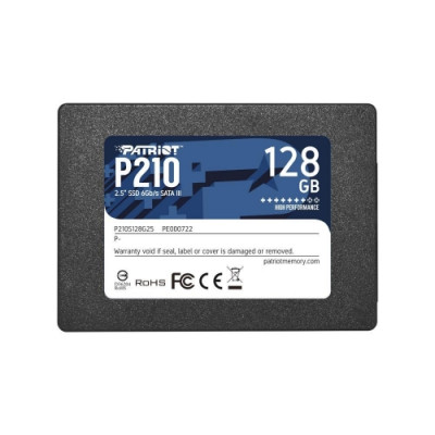 SSD PATRIOT 128GB P210 2.5" SATA3 READ:450MB/WRITE 350MB/S - P210S128G25  - GAR. 3 ANNI