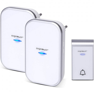 AIGOSTAR Bell AC - Wireless Doorbell, Doorbell with LED Indicators, Waterproof