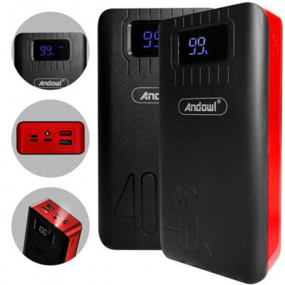 Andowl Portable Mobile Power Bank 40000 mAh 2xUSB/Micro/Type-C/LCD