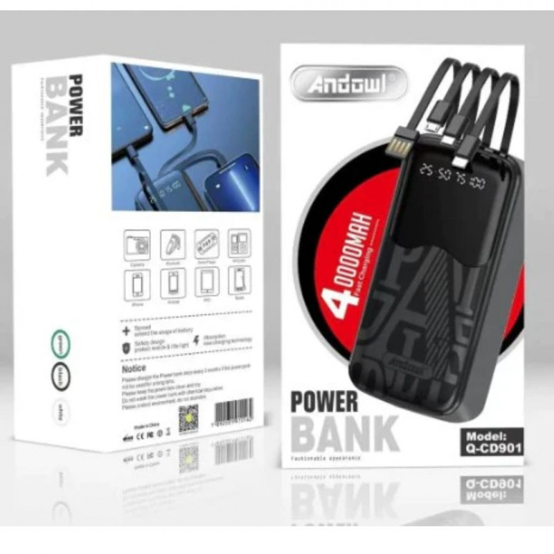 Andowl Power Bank 40000 mah External battery with fast charging