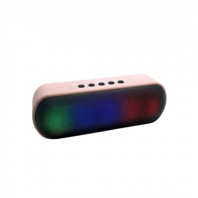 Andowl Wireless Speaker RGB Light 5w output, Pink