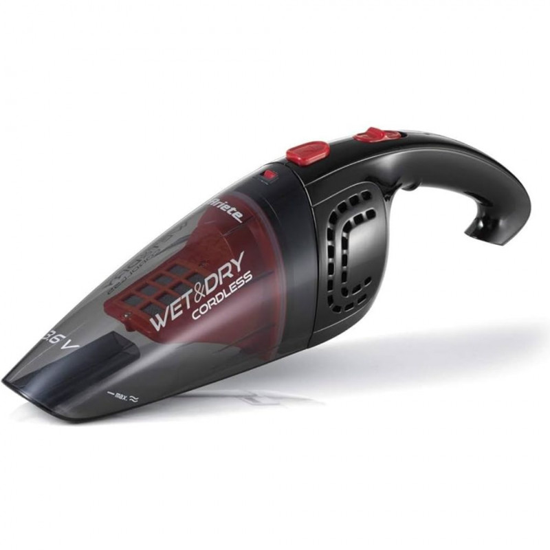 Ariete 2474 Wet & Dry Wireless Handheld Vacuum Cleaner, Black Red