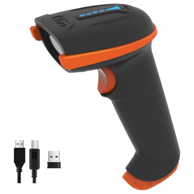 Tera Wireless Barcode Scanner Wireless 1D with Stand 2.4 GHz and USB Cable.