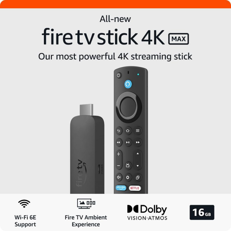 Amazon Fire TV Stick 4K Max 2nd gen | Streaming device, Wi-Fi 6, Alexa Voice Remote