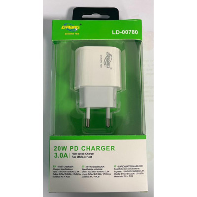 Driwei USD-C Port 20 W Charger, White