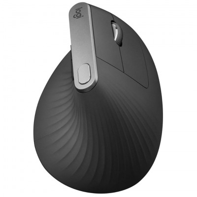 Logitech MX Vertical Wireless Mouse – Ergonomic Design Reduces Muscle Strain,Rechargeable, Graphite, Black