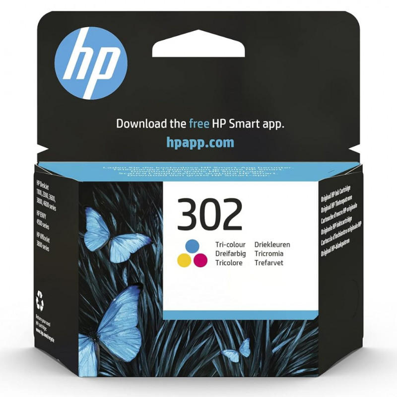 HP 302 Tri-Colour Original Ink Cartridge - F6U65AE