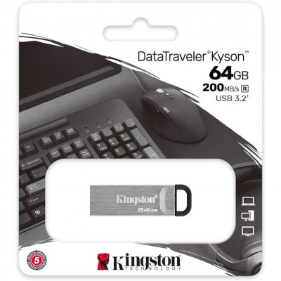 Kingston DataTraveler Kyson 64GB High Performance Up to 200MB/s USB 3.2