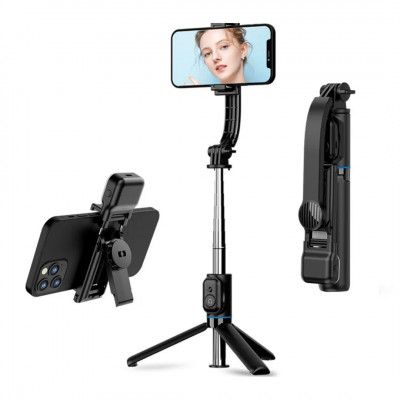 UNI Remote Control Selfie Stick With Phone Holder Black