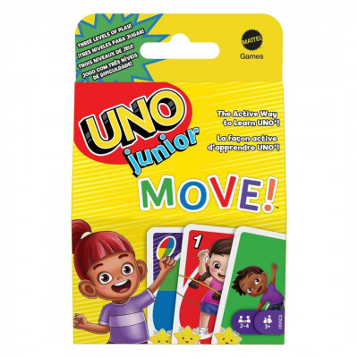 Mattel UNO, Junior Move!, Children\'s Card Game for Family Game Nights