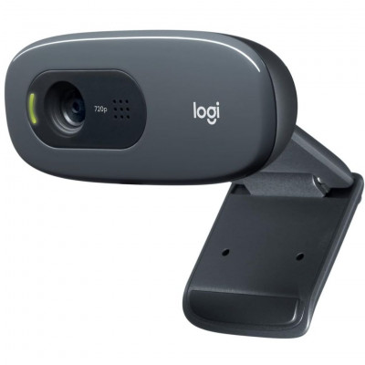 Logitech C270 HD Streaming Webcam, 720p/30fps, HD Video Calling, Wide Field of View, Lighting Correction, Noise Reduction Microp