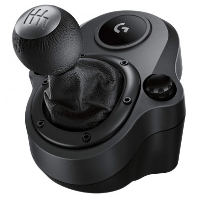Logitech G Driving Force Shifter for G29 and G920 Racing Wheels, 6-Speed, Press Reverse, Steel and Leather, PS4/Xbox One/PC/Mac 
