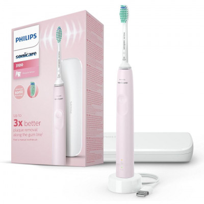 Philips Sonicare 3100 Series Electric Toothbrush with Sound Technology, with Pressure Sensor and Brush Head Change Indicator, Su