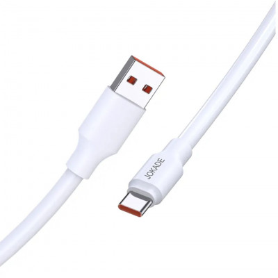Jokade Charging and synchronising cable 1m 56mm thick PVC wire, 120w 6A super fast charging type-C , White
