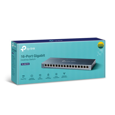 TP-Link TL-SG116 network switch Unmanaged Gigabit Ethernet (10 100 1000) Black