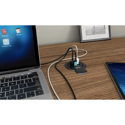 i-tec Built-in Desktop Fast Charger, USB-C PD 3.0 + 3x USB 3.0 QC3.0, 96 W