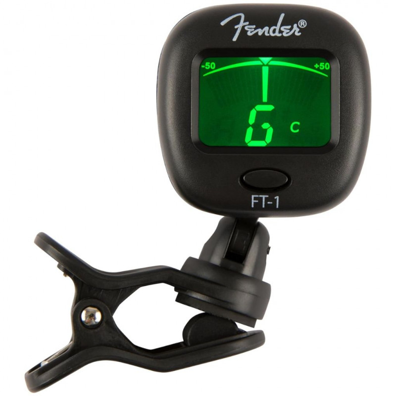 Fender Professional Clip-On Tuner FT-1 - For electric, acoustic, bass and ukulele guitars - Black