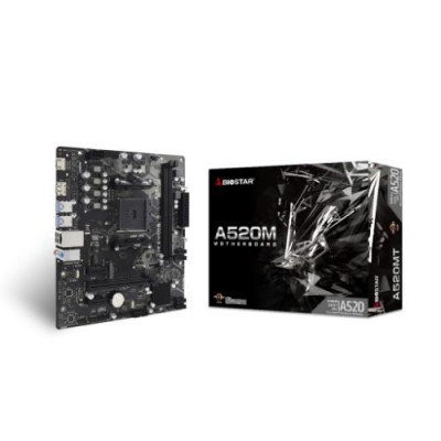 MB BIOSTAR AMD A520MT 6.0 A520 AM4 2DDR4 HDMI+DP PCIE, 4*SATA,M.2 mATX