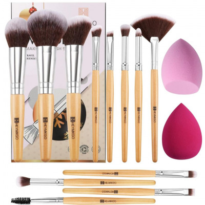 Professional Set of 12 ecological vegan makeup brushes