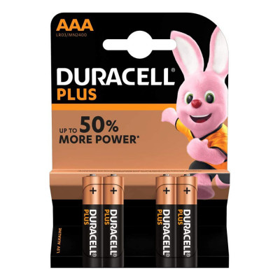 Duracell Plus AAA Alkaline Batteries - Pack of 4