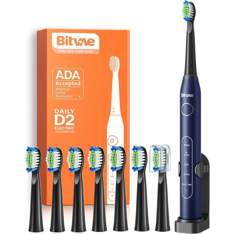 Bitvae D2 Electric Toothbrush for Adults and Children, Sonic Toothbrush with Rechargeable Powe 5 Modes