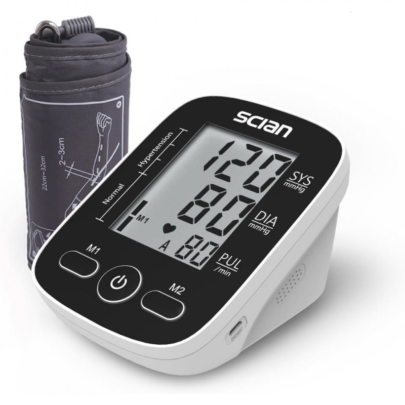 Scian Upper Arm Blood Pressure Monitor for Home Use, LCD Display.