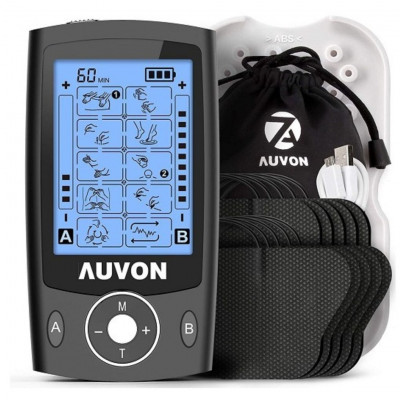 Auvon TENS Machine Dual Channel Pain Relief Muscle Stimulator 20 Modes, Pro PAT