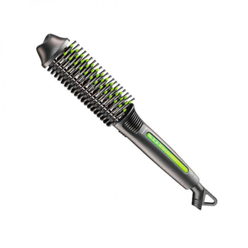 Sody Hair straightening brush - Incl. Temperature control and LED screen - Green