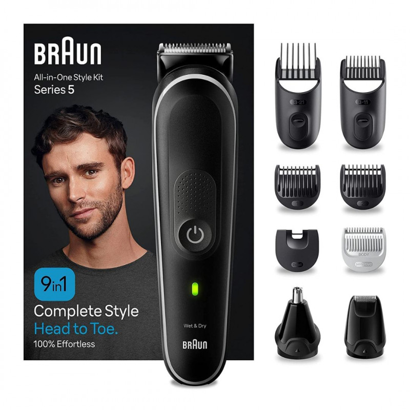 Braun Series 5 All-In-One Beard Care Body groomer Set, 9 in 1 Beard Trimmer