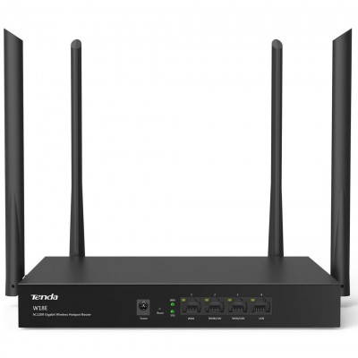 TENDA W18E Wireless Dual Band Wi-Fi Router AC1200, 4 Gigabit Ports, 4 4 * 5dBi Antennas