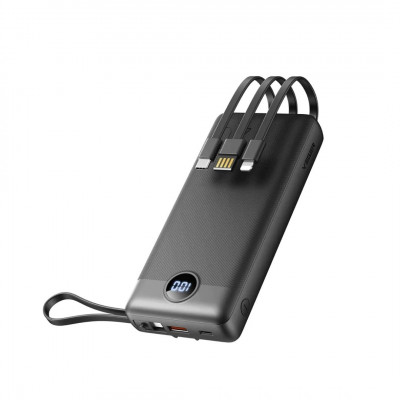 VEGER 20,000 mAh power bank with built-in cables Micro USB / Type C / Lightning