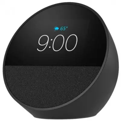 Echo Spot (2024) | Smart Alarm Clock With Quality Sound and Alexa | Black