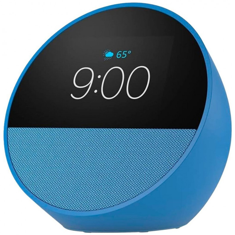 Echo Spot (2024) | Smart Alarm Clock With Quality Sound and Alexa | Blue