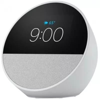 Echo Spot (2024) | Smart Alarm Clock With Quality Sound and Alexa | White