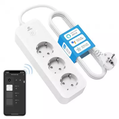 Eightree Smart Power Strip with 3 AC Outlets, Wi-Fi, ompatible with Alexa, Google Home,1,5m