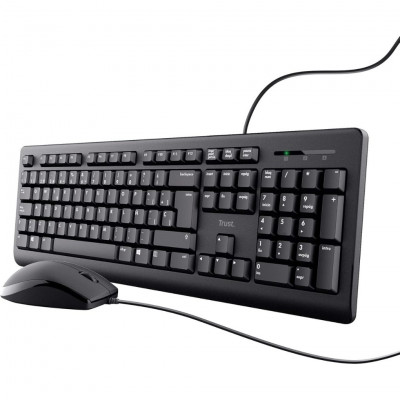 Trust Taro Wired Keyboard and Mouse Combo, Spanish QWERTY Layout, 1.8m