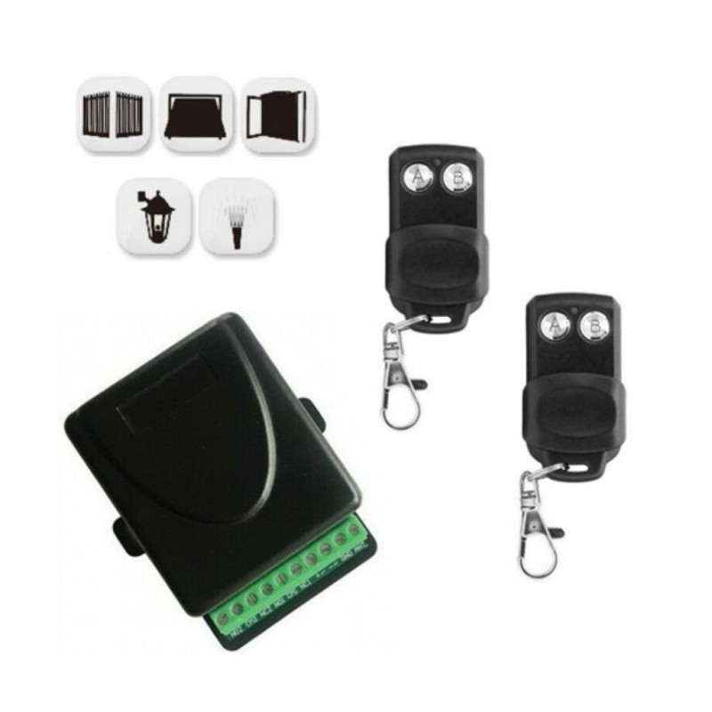 Receiver Kit 2 Universal Remote Controls 433MHz Automatic Gate Opening